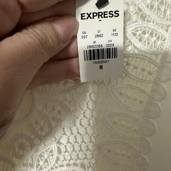 NWT Expresss Crocheted Lace Front Blouse - Picture 14 of 16